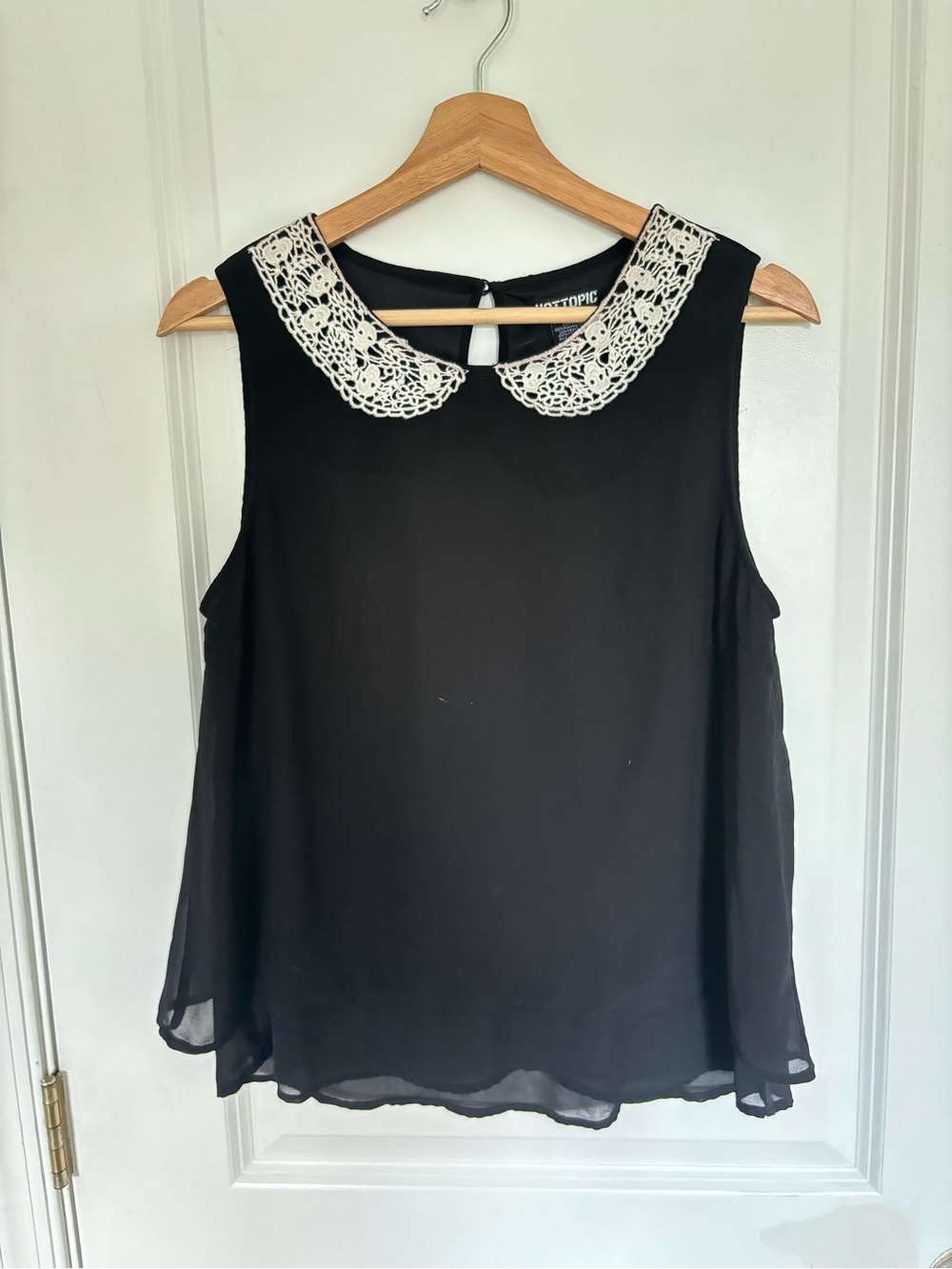 Hot Topic Black Peter Pan Collar Tank Top M